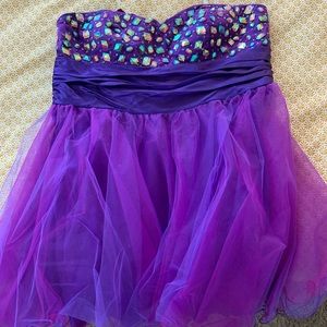 Purple Beaded Prom Dress